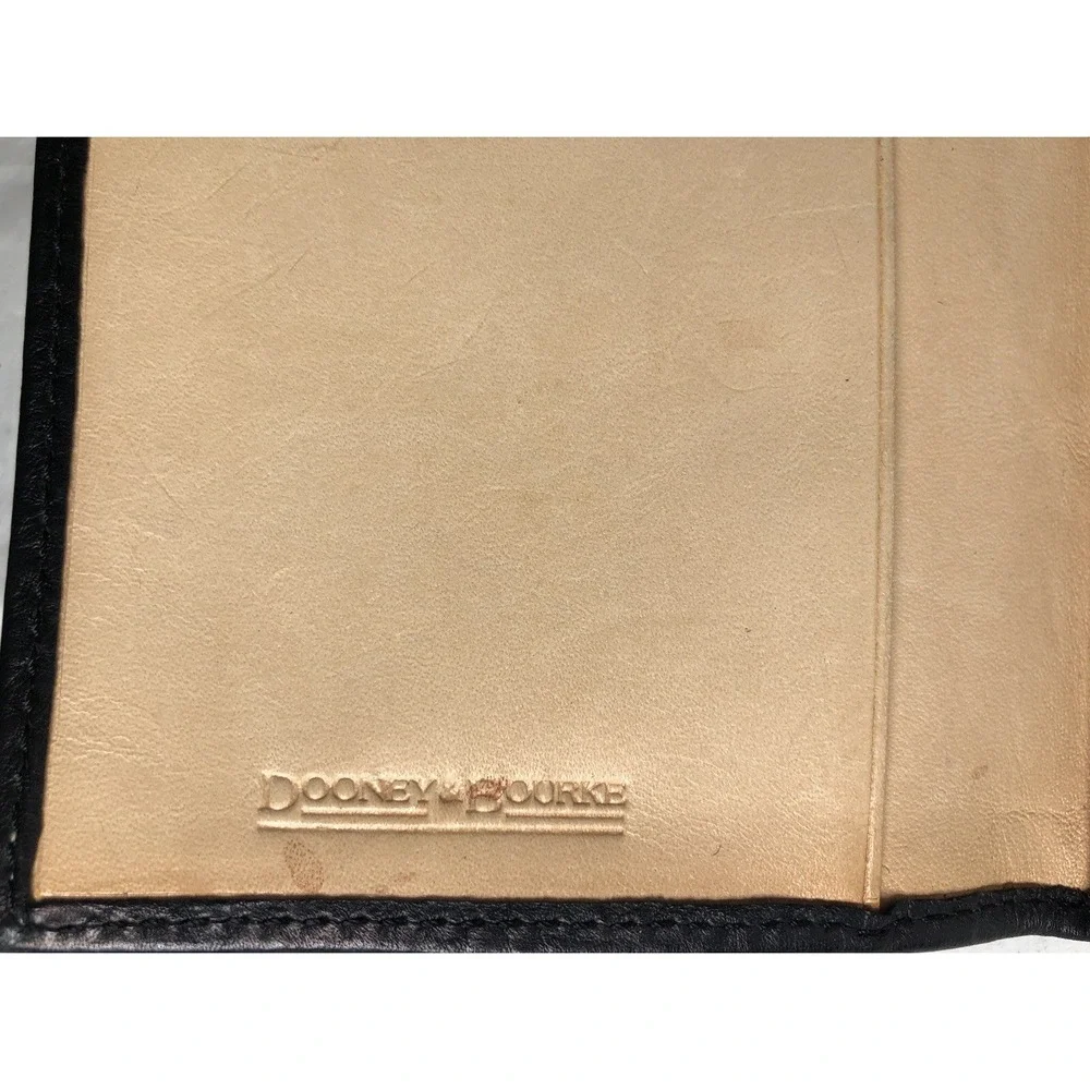 Dooney & Bourke Dillen Black‎ Pebbled Grain Leather Clutch Trifold Wallet